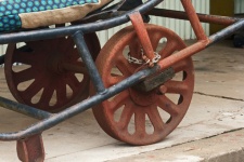 Wheels Of Old Baggage Trolley