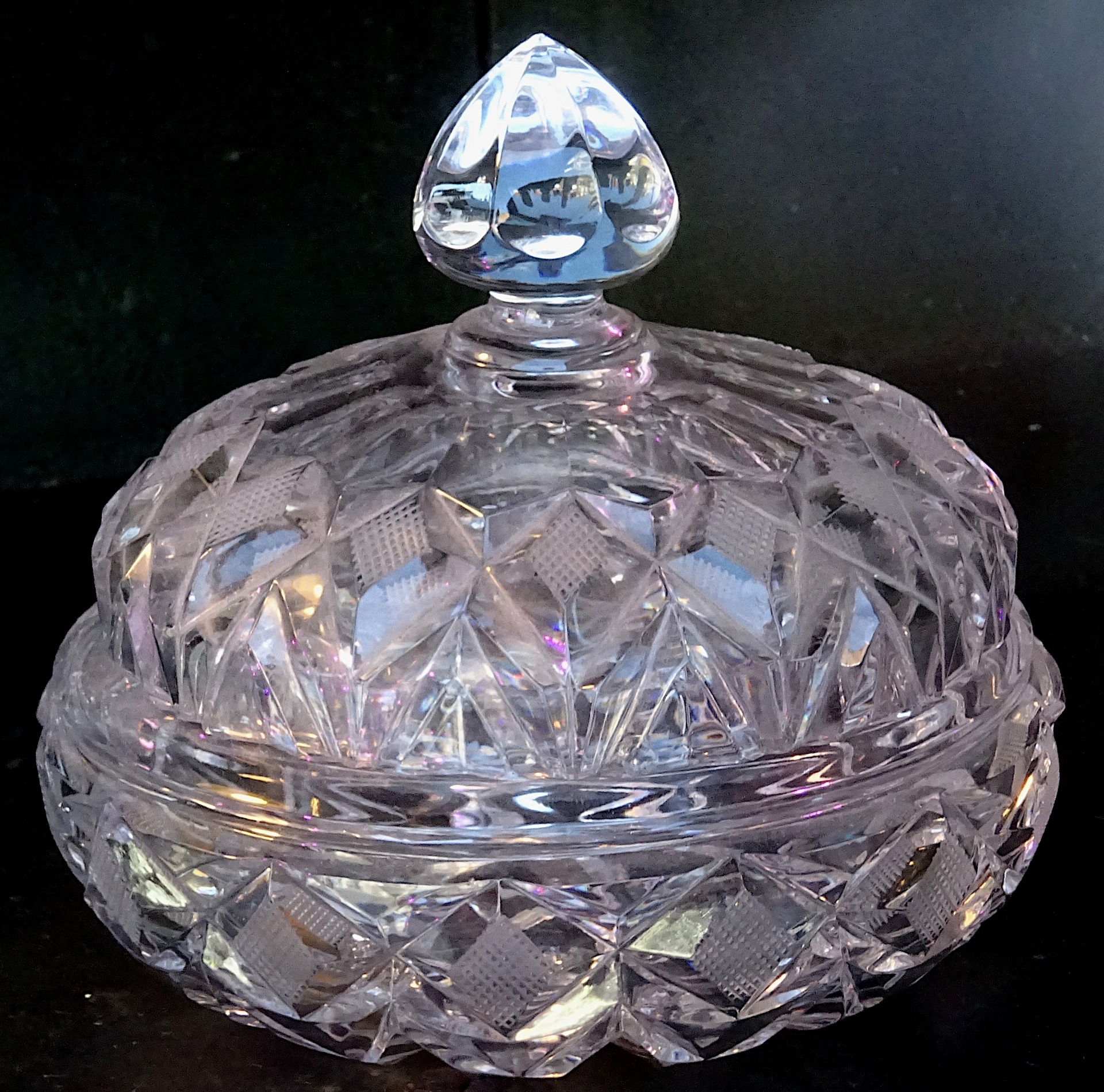 Antique Crystal Glass Jar