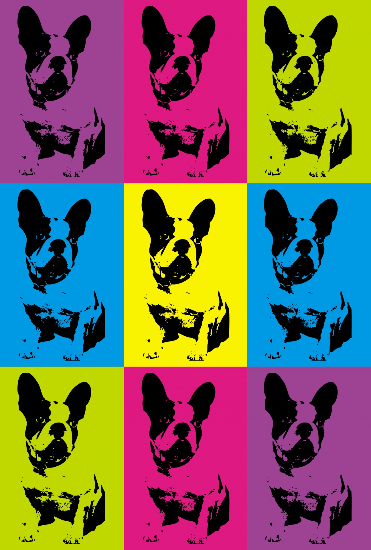 Dog French Bulldog Pop Art