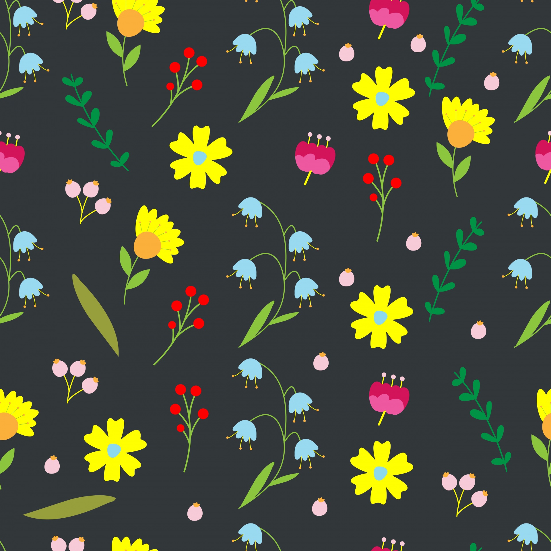 Retro, vintage style floral pattern seamless wallpaper background