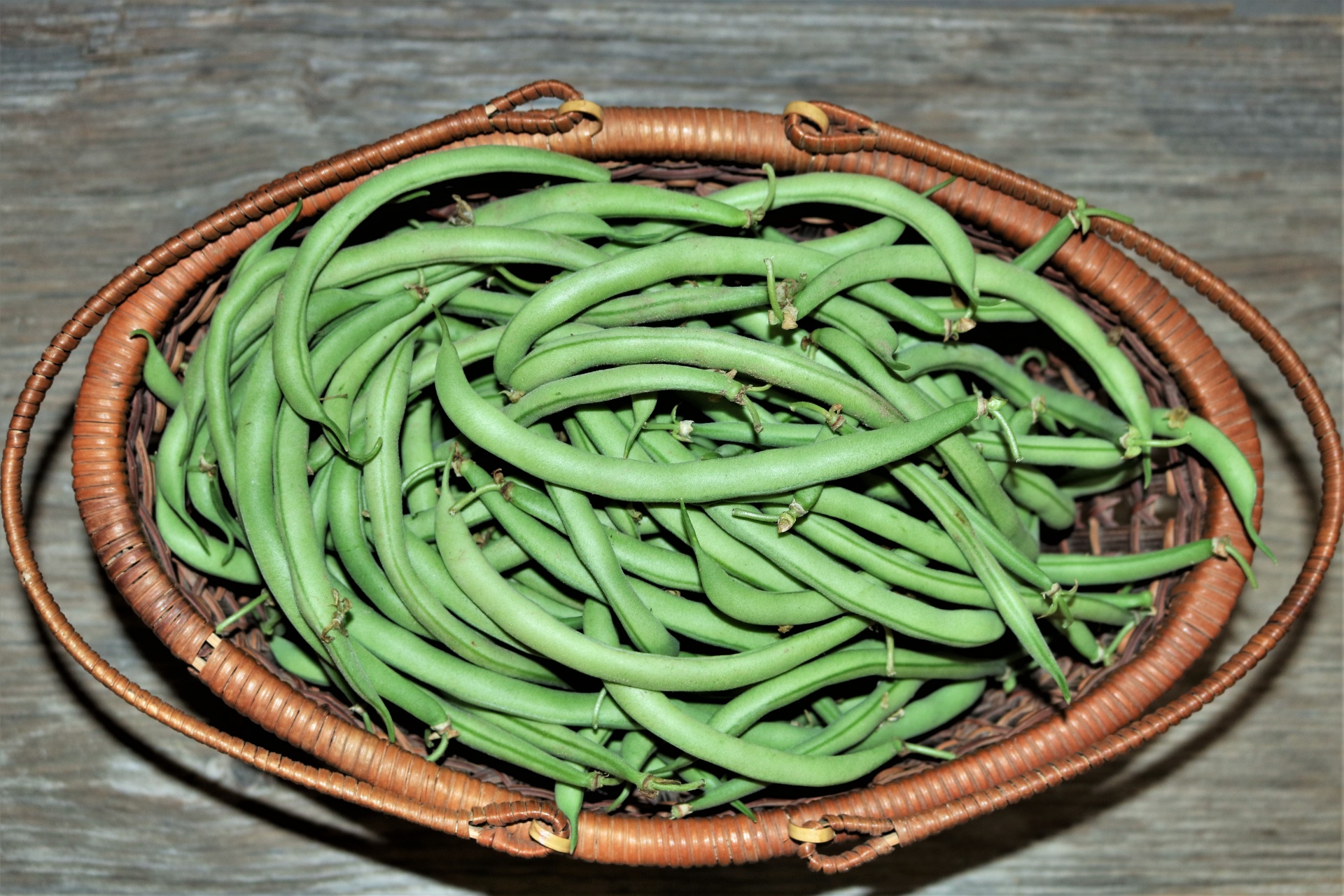 Green Beans In Basket Top View