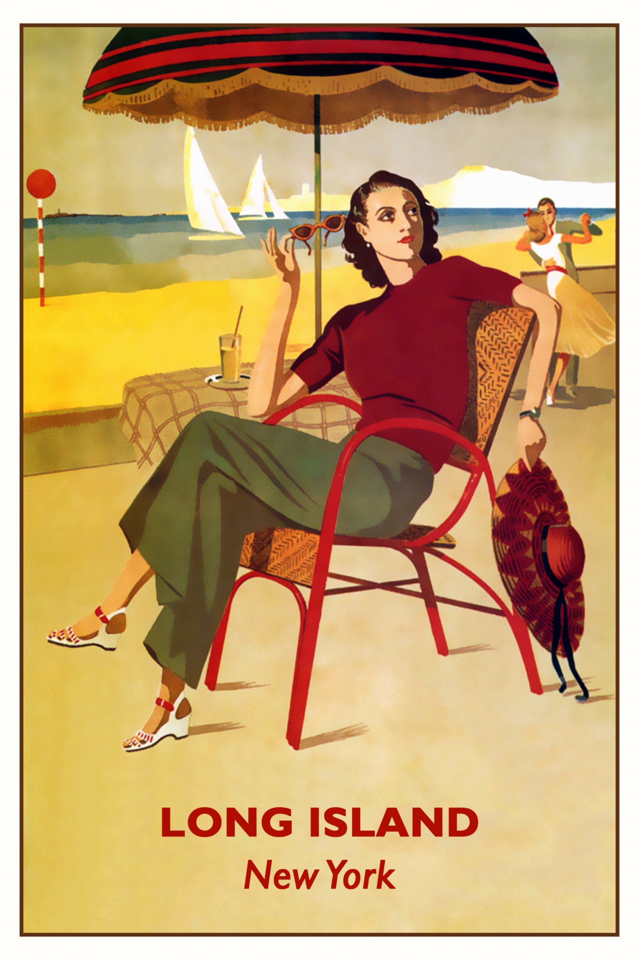 Long Island Vintage Travel Poster
