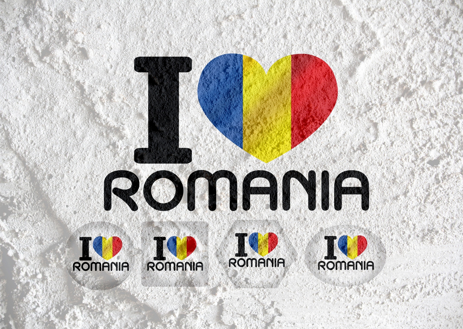 Love Romania Flag Sign Heart Symbol