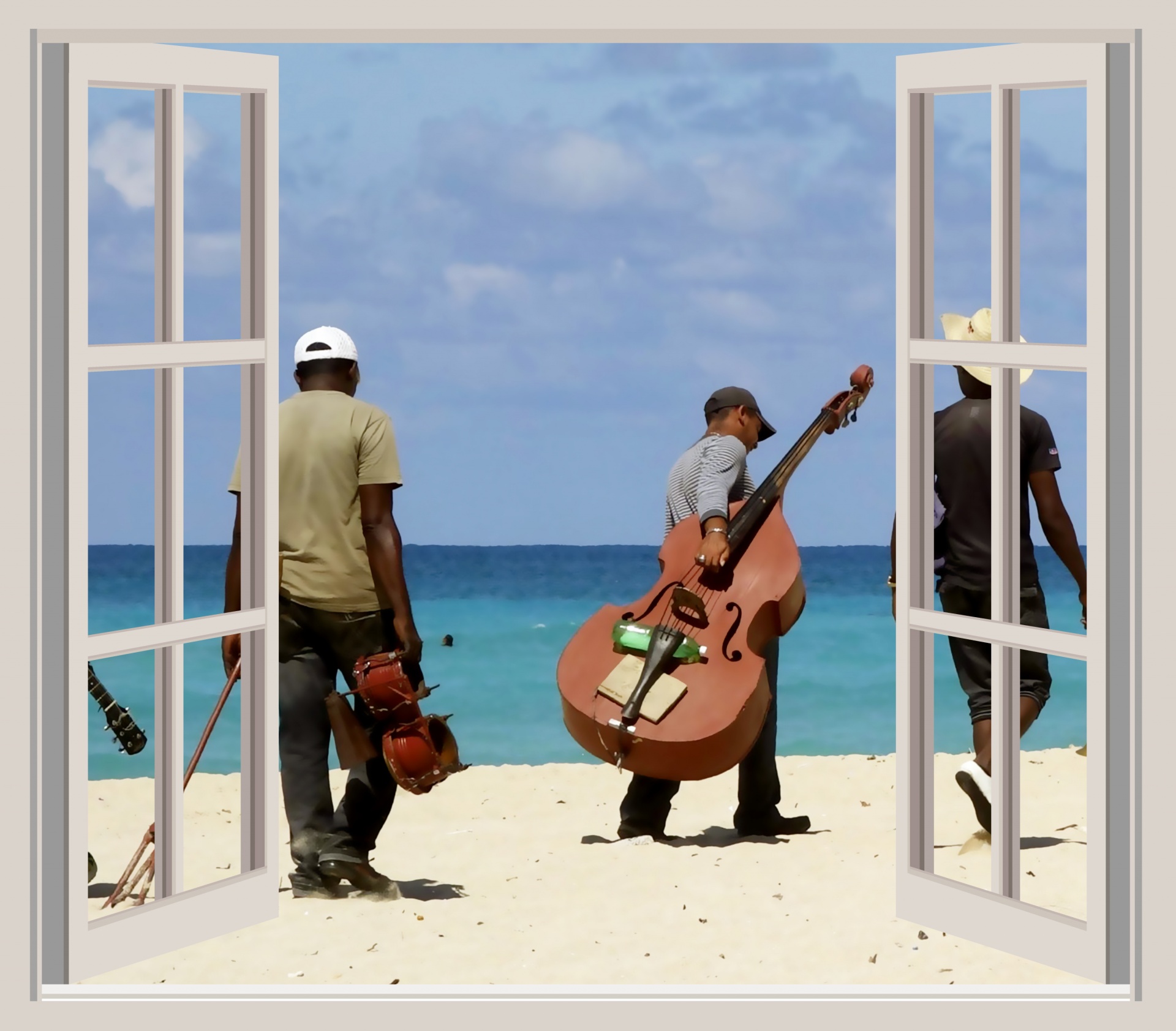 Musicians On Beach View