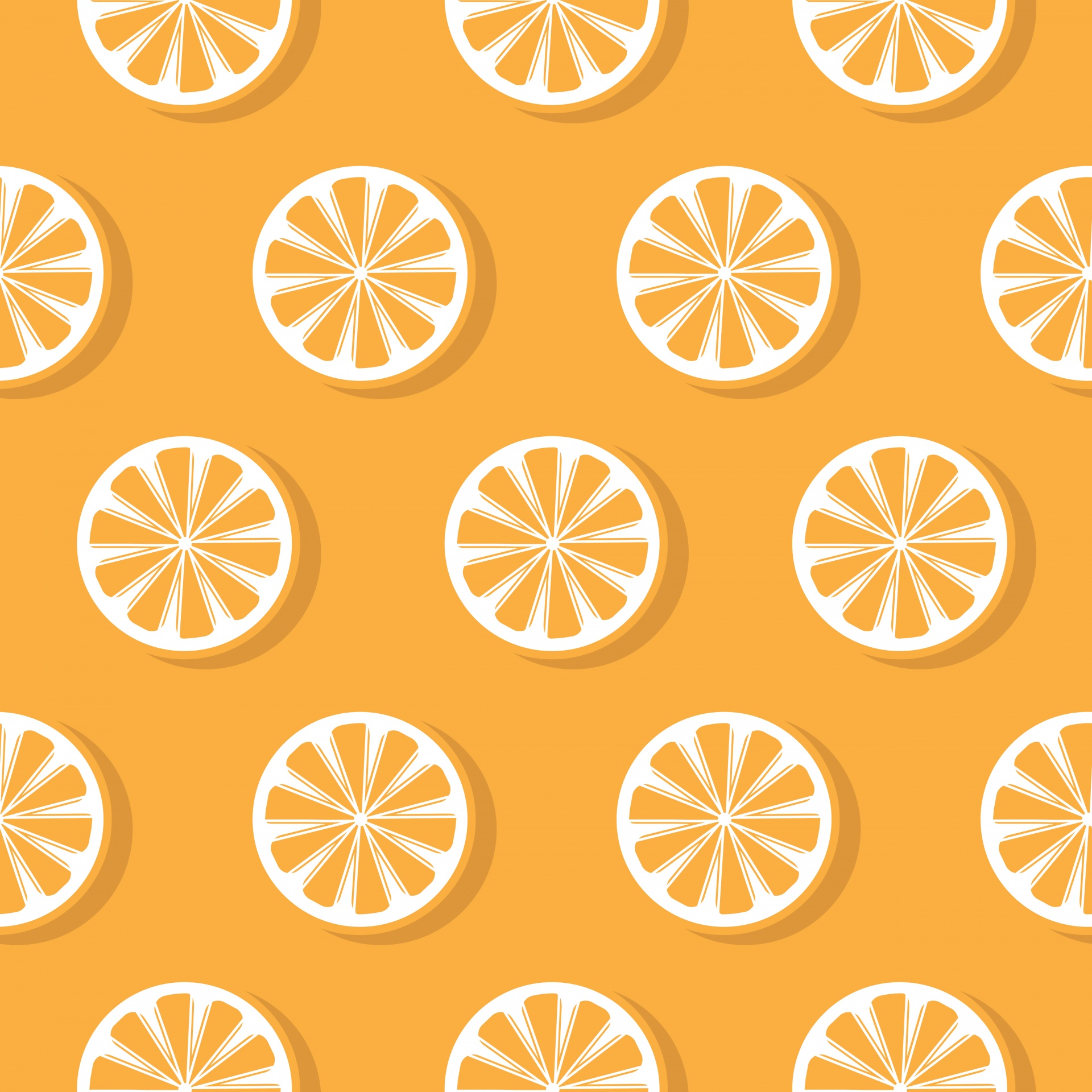 Orange slices on orange background seamless pattern wallpaper