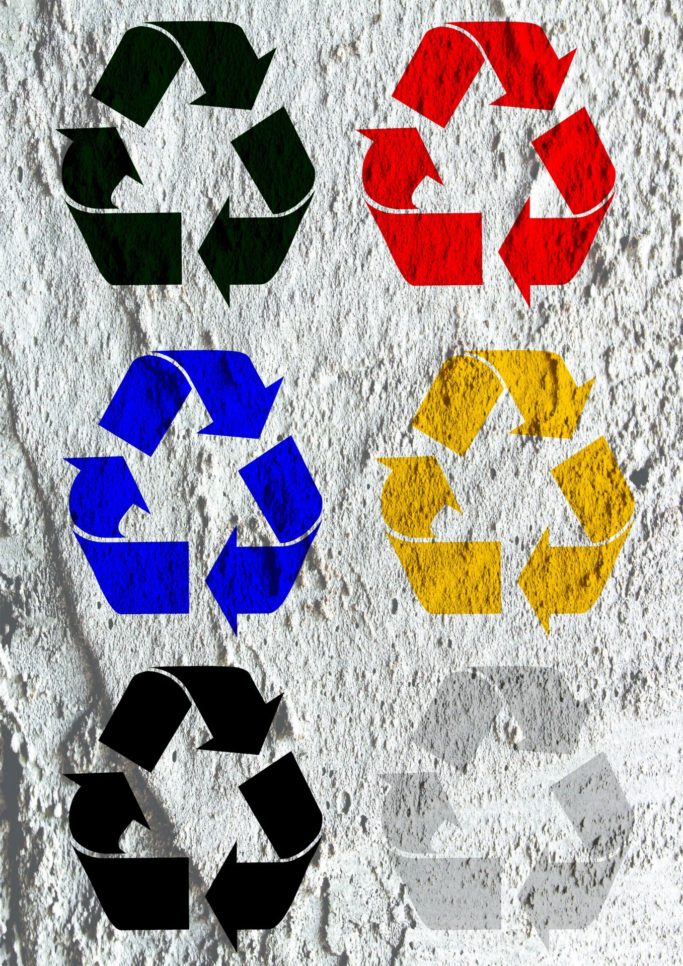 Recycle Symbol On Wall Texture