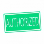 Authorized White Stamp Text On Green