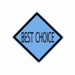 BEST CHOICE Black Stamp Text On Blue