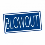 Blowout White Stamp Text On Green