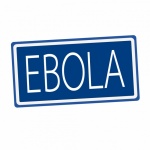EBOLA White Stamp Text On Blue