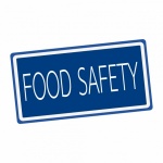 Food Safety White Stamp Text On Blue
