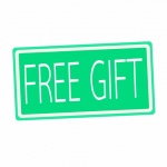 Free Gift White Stamp Text On Green