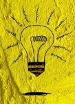 Idea Light Bulb Icon On Cement Wall