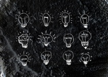 Idea Light Bulb Icon On Wall