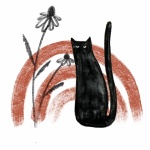 Black Cat Abstract Art