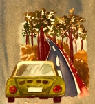 European Car Travel Poster