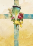 Flowers And Feather Cross