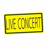 Live Concert Black Stamp Text On Yellow