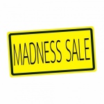 Madness Sale Black Stamp Text On Yellow