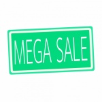Mega Sale White Stamp Text On Green