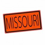 Missouri Black Stamp Text On Orange