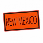New Mexico Black Stamp Text On Orange