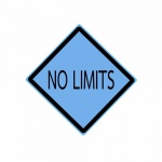 No Limits Black Stamp Text On Blue