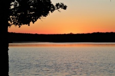 Orange Sunset Over Lake
