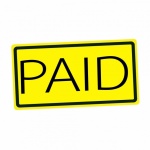 PAID Black Stamp Text On Yellow