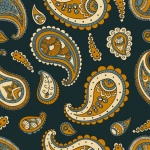 Paisley Pattern Gold Brown