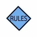 Rules Black Stamp Text On Blue