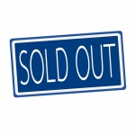 SOLD OUT White Stamp Text On Blue