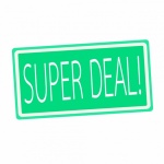 Super Deal White Stamp Text On Green