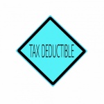Tax Deductible Black Stamp Text On Blue