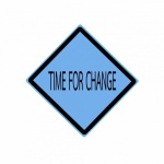 Time For Change Black Stamp Text On Blue