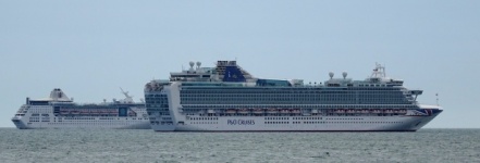 Two Cruise Ships At Sea