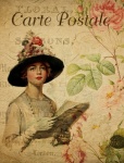 Vintage Woman Hat Postcard
