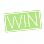 Win White Stamp Text On Green