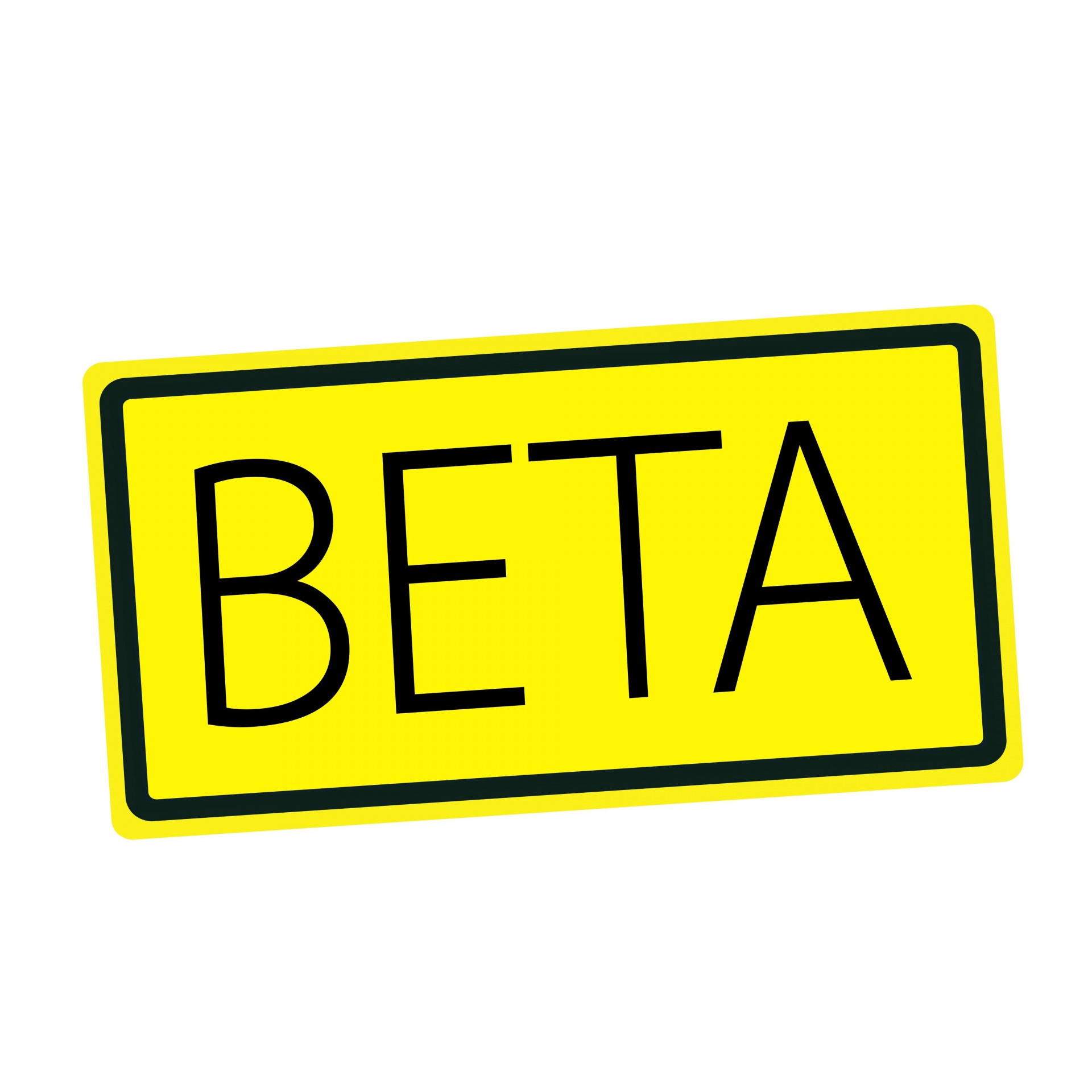 Beta Black Stamp Text On Yellow