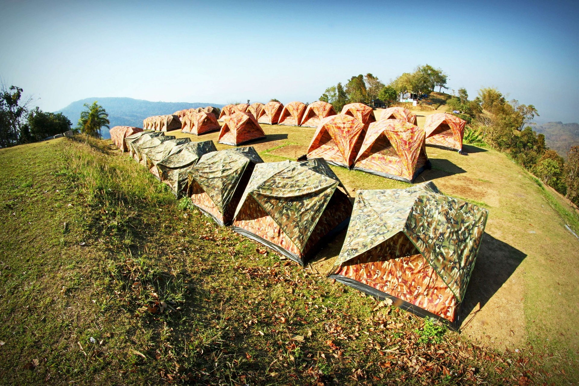 Camping tent at View at doi samer dao at Sri Nan national park, Nan ,Thailand