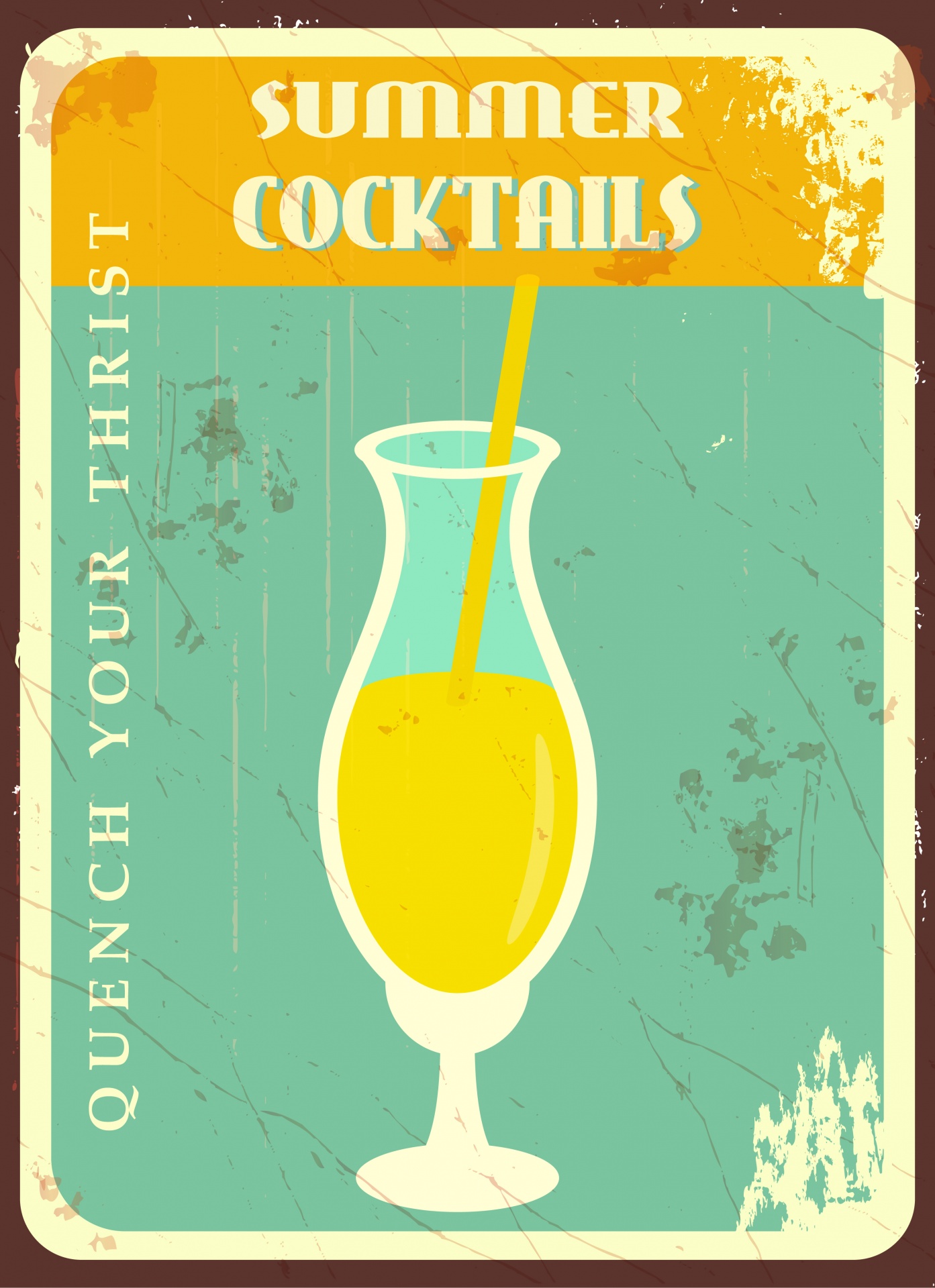 Cocktail Vintage Poster Sign