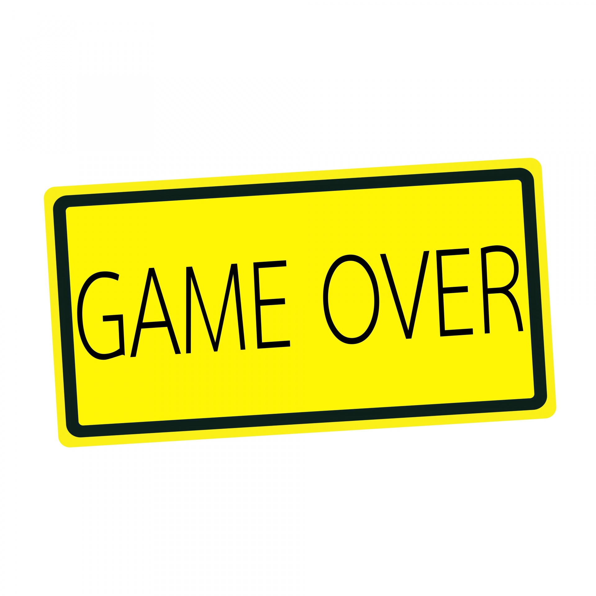 Game Over Black Stamp Text On Yellow