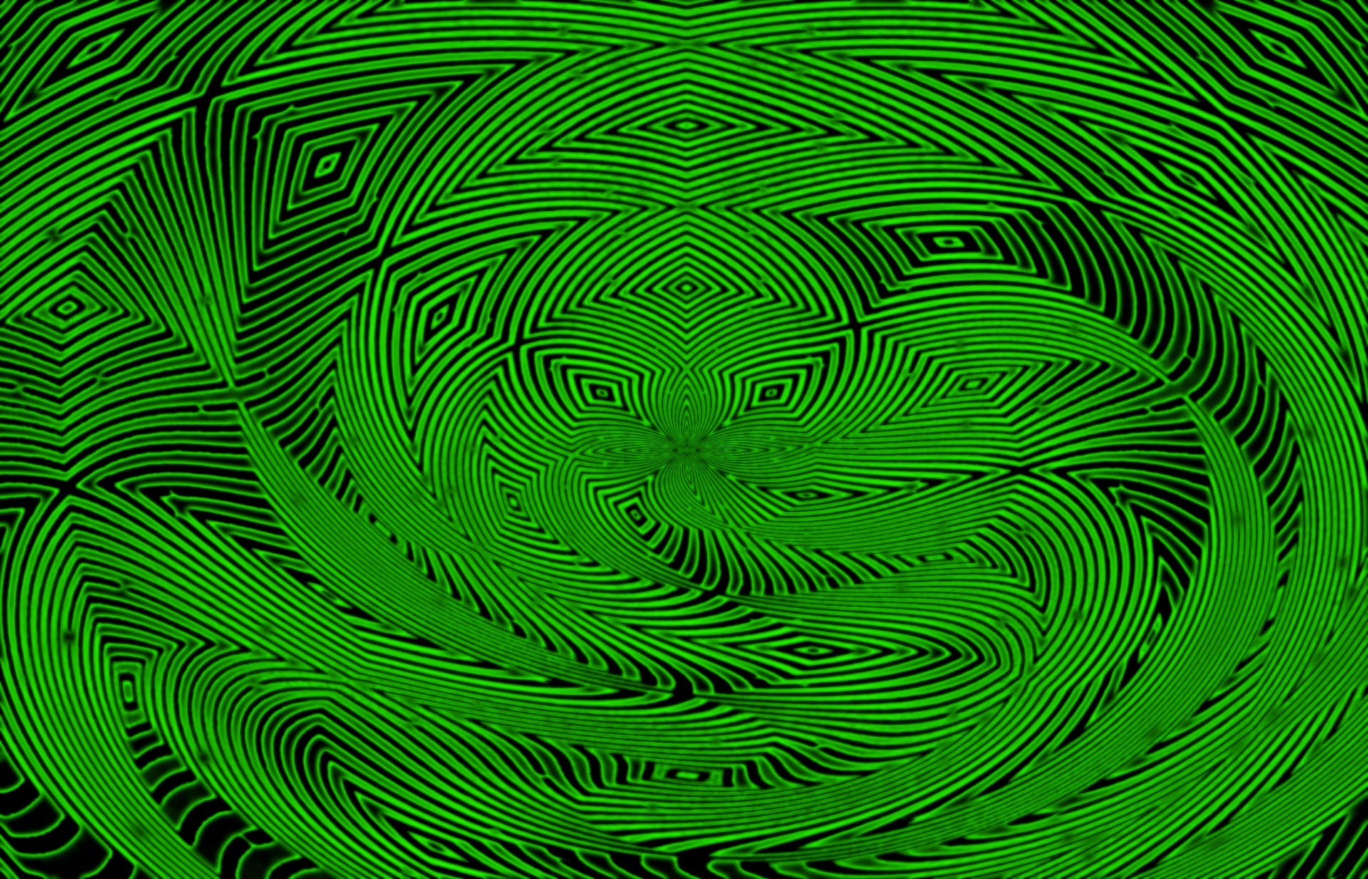 green and black twirled geometric diamond diagram repeat pattern
