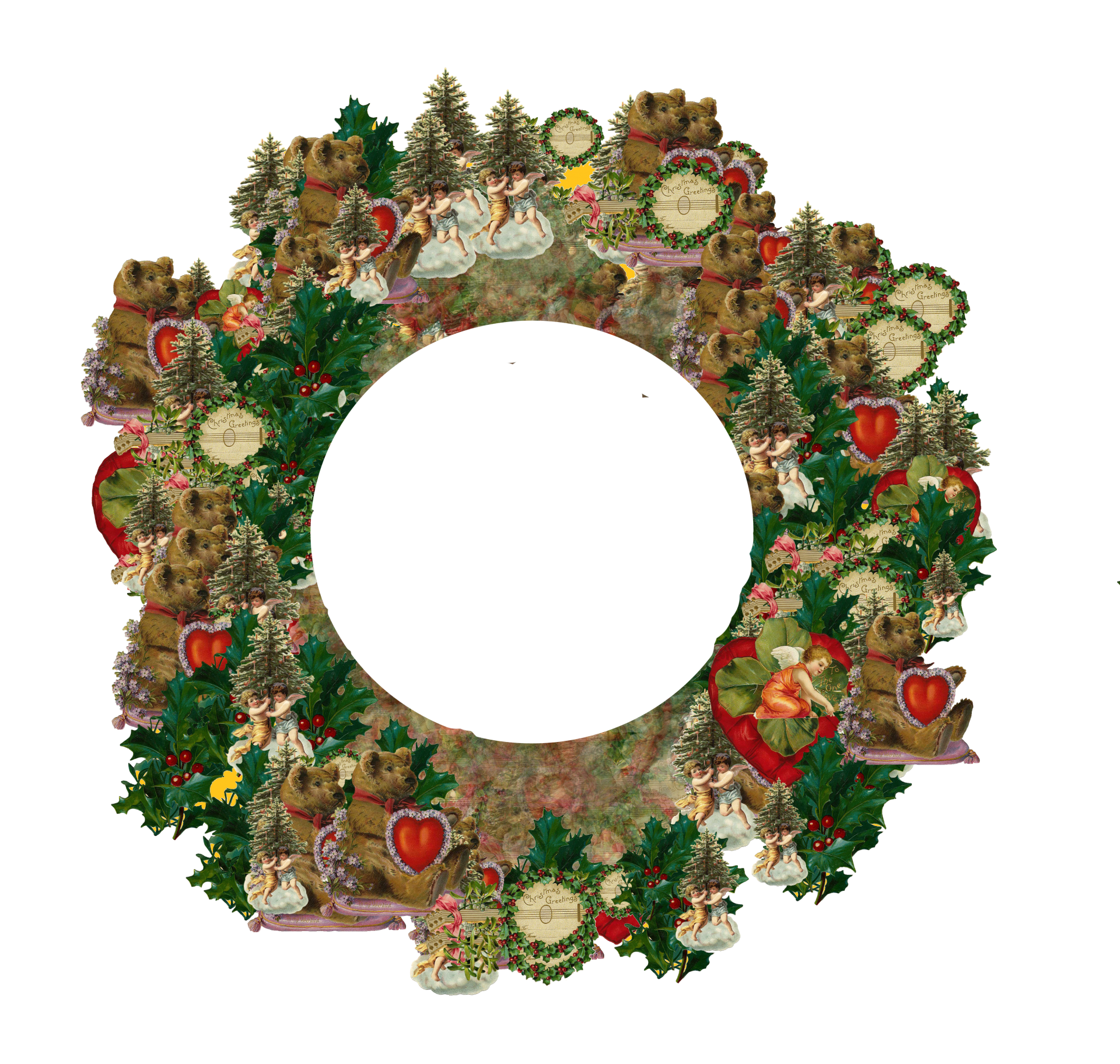 Vintage Christmas Wreath PNG Free Stock Photo - Public ...