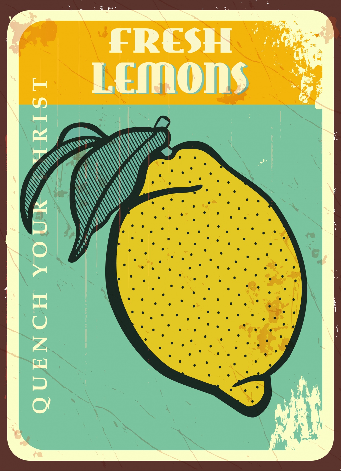 Lemons Vintage Poster Sign