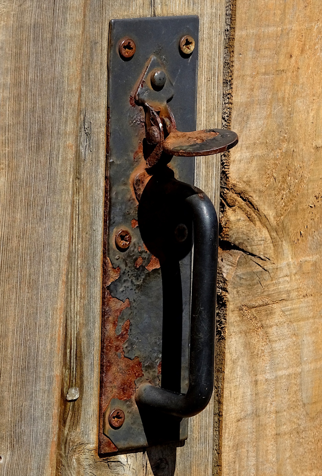 Old Wooden Door Latch Handle Lock