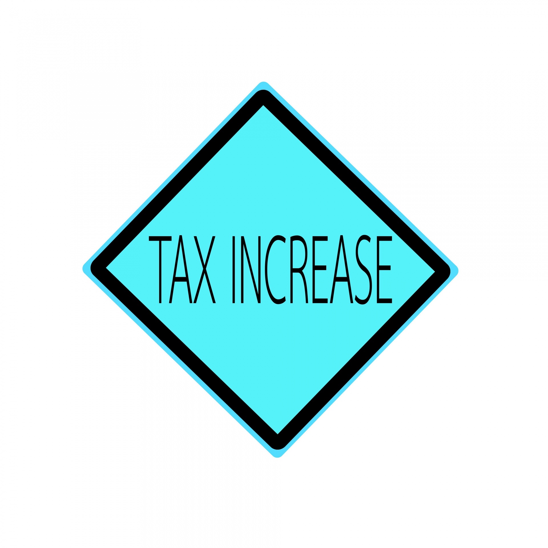 Tax Increase Black Stamp Text On Blue