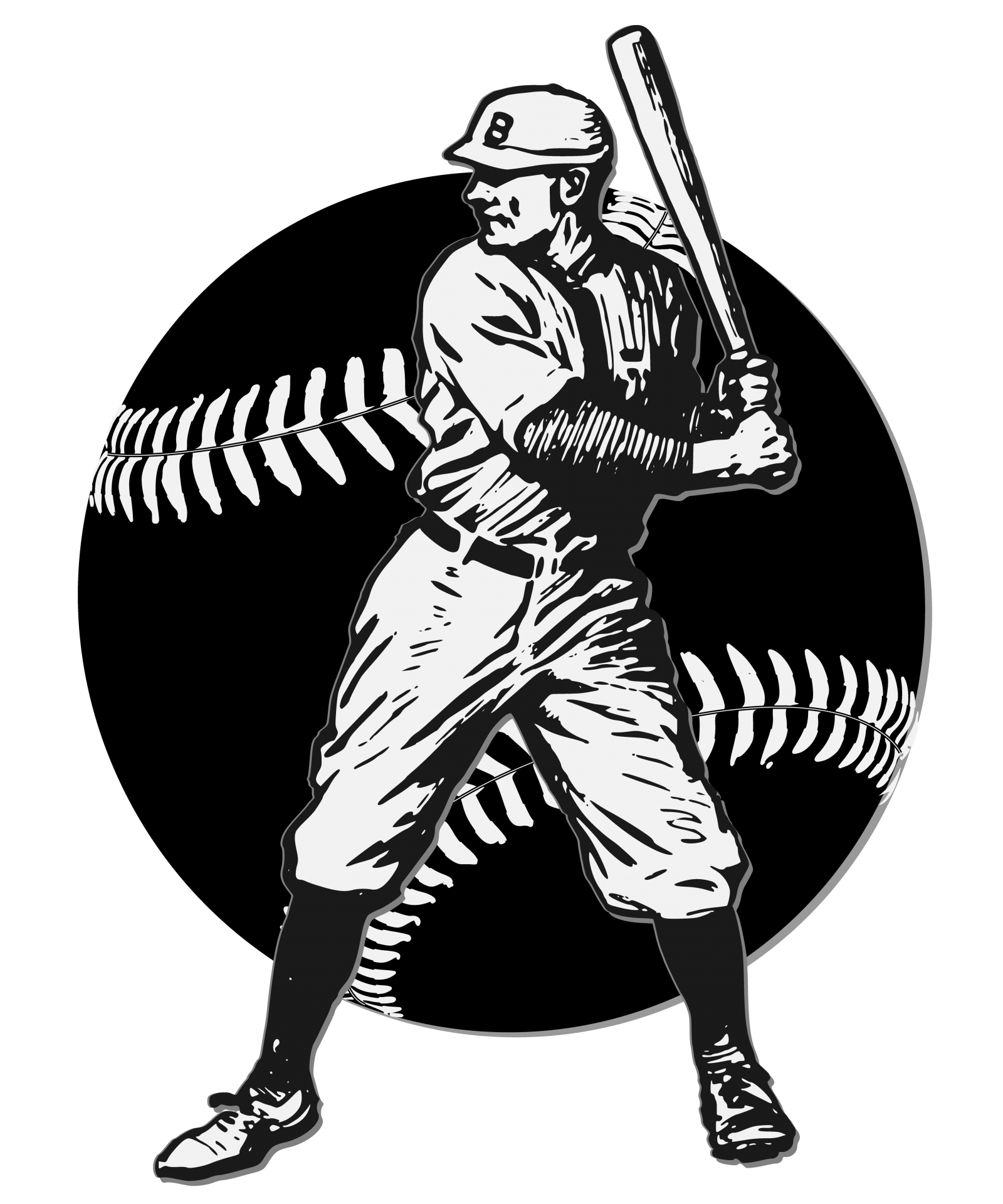 Vintage Baseball Hitter Logo