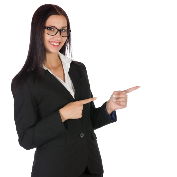 business woman pointing png