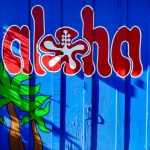 Aloha Sign On Fence